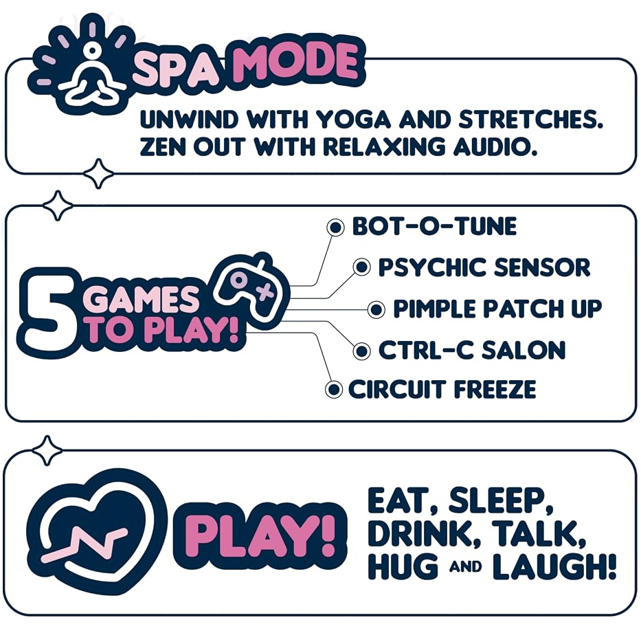 Spa mode, games, and play features